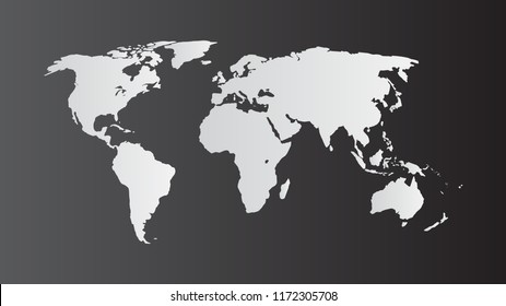 World Map Vector, Isolate on Blank Background, Flat Earth Map For Website, Annual Report, Infographics, World Map Illustration, Vector Illustration