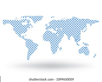 World map vector isolated on white background. Flat Earth gray similar template for web site pattern, cover, anual report, inphographics. Globe worldmap icon. Travel country silhouette backdrop.