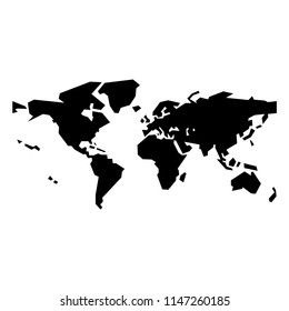 World map vector isolated on white background. Globe worldmap icon. 