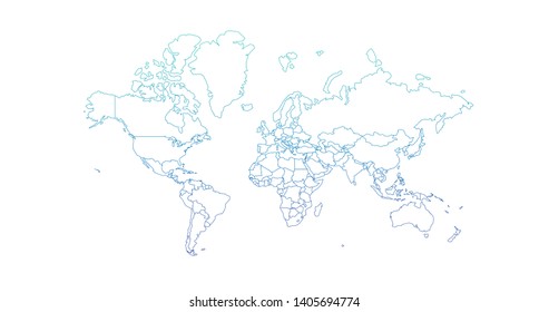 World map vector, isolated on white background. Can be used for anual report, inphographics. High Detailed Countries with borders.