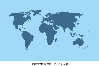 World map vector isolated on background. Flat Earth template for pattern, report, inphographics, banner, backdrop. World map templates, patterns. Global worldwide travel trip. Geography concept.