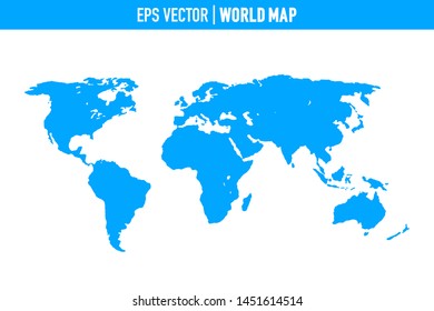 World map vector, isolated on white background. Flat Earth, gray map template for web site pattern.