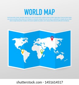 World map vector, isolated on white background. Flat Earth, gray map template for web site pattern.