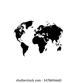World map vector, isolated on white background