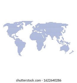 World map vector, isolated on white background. Flat Earth, gray map template for web site pattern, anual report, inphographics. Globe similar worldmap icon. Travel worldwide, map silhouette backdrop.