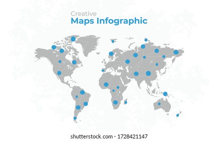 Mapa mundial vectorial, aislado en fondo blanco con fondo de fondo grueso. Plantilla de mapa gris con pin azul, informe anual, infografías. Icono de mapa del mundo similar en globo. Ilustración vectorial eps 10.