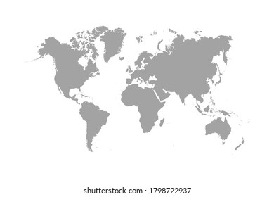 World Map Vector Isolated On White Stock Vector (Royalty Free ...