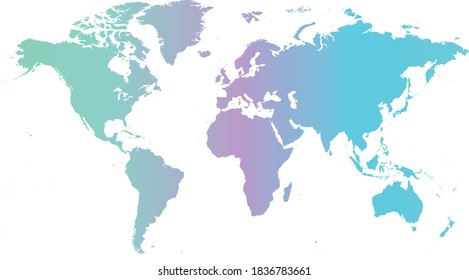 World map vector, isolated on white background.