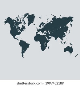 World map vector, isolated on gray background