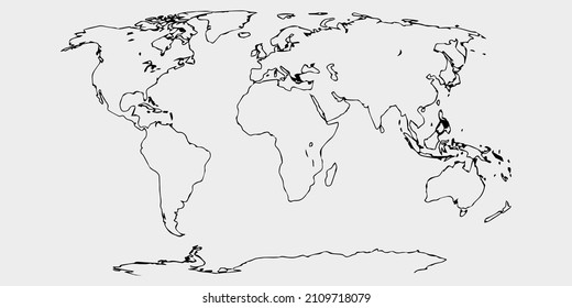 World map vector. Isolated on gray background