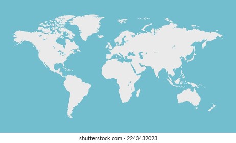 World map vector, isolated on blue background. template for web site pattern, Globe similar worldmap icon. Travel worldwide, map silhouette backdrop.