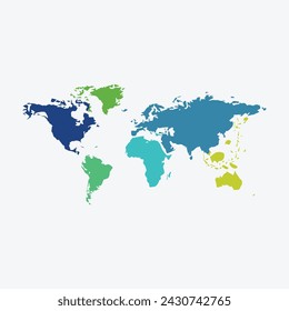 World map vector, isolated on white background  