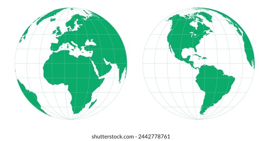 World map vector, isolated on white background. Flat Earth, green map template for web site, anual report, inphographics. Globe similar worldmap icon. Travel worldwide, map silhouette backdrop.