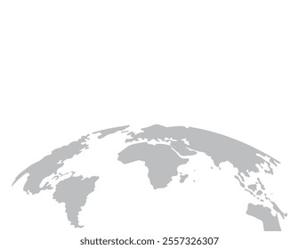 World map vector, isolated on white background. Flat Earth, grey map template for web site pattern, anual report, inphographics. Globe similar worldmap icon. Travel worldwide, map silhouette backdrop.