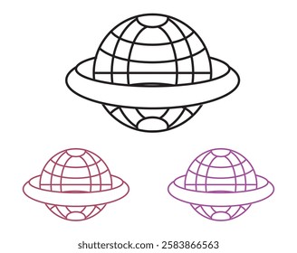 World Map Vector Line Art Design