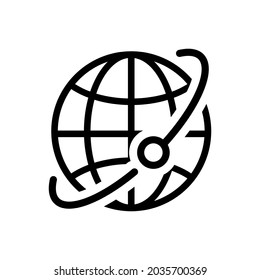 World map vector line icon. Navigation illustration sign. Globe symbol.