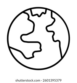 World Map Vector Line Icon Design