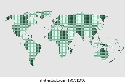 World map vector made creative dots, points isolated on background. Flat Earth template for pattern, report, inphographic, banner, backdrop. World map templates, patterns. Global worldwide travel trip
