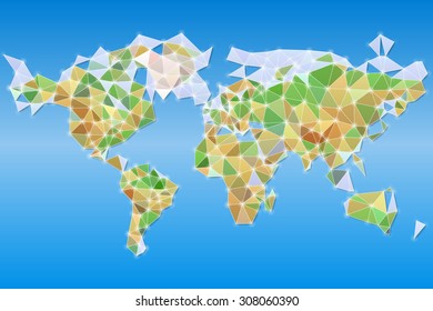World map vector mosaic art