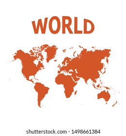 World Map Vector With Orange Color