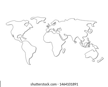 World Map Simple Outline Images Stock Photos Vectors