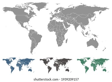 World map vector outlines illustration svg