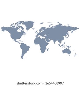 World map vector. Map of world. Planet silhouette