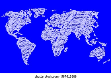 World Map - vector scribble, Sketchy World map, 