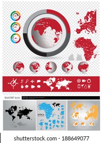 World map, vector set