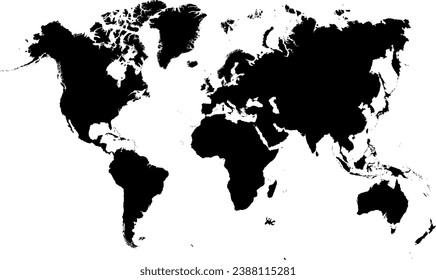 world map vector silhoutte eps