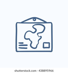World map vector sketch icon isolated on background. Hand drawn World map icon. World map sketch icon for infographic, website or app.