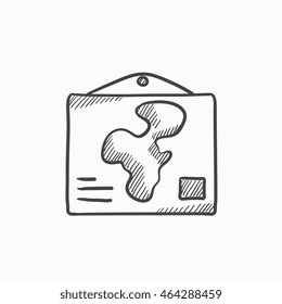 World map vector sketch icon isolated on background. Hand drawn World map icon. World map sketch icon for infographic, website or app.