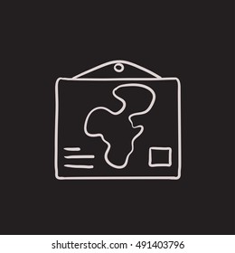 World map vector sketch icon isolated on background. Hand drawn World map icon. World map sketch icon for infographic, website or app.