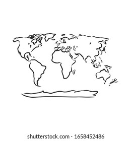 World map, vector sketch illustration 