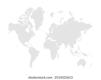 World Map, Very high resolution world map, isolated on white background. Infographic, Flat Earth, Globe similar worldmap icon. annual report, Travel worldwide, map silhouette backdrop.