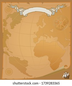  the world map in vintage style