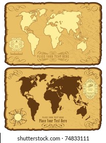 World map in vintage style