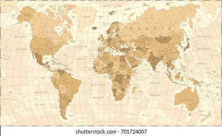 World Map Vintage Vector illustration