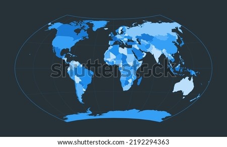 World Map. Wagner projection. Futuristic world illustration for your infographic. Nice blue colors palette. Elegant vector illustration.