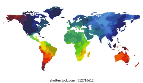 World map watercolor