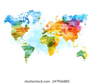 World Map Watercolor 