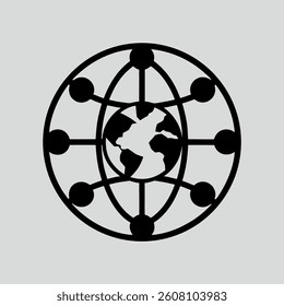 World map or website icon vector silhouette simple and clean, Modern and Minimalist on white background