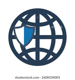 World map or website icon vector silhouette simple and clean, Modern and Minimalist on white background