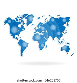 World map for website on a white background.