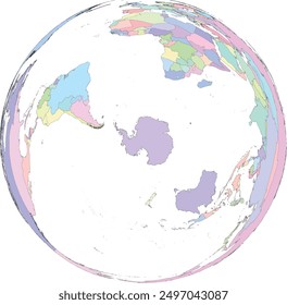 World Map in WGS 1984 Equal-Area Scalable Earth (EASE) Grid South Projection