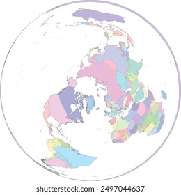 Weltkarte in WGS 1984 Nordpol Lambert Azimuthal Equal-Area (LAEA) Atlantic Projection