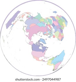 Weltkarte in WGS 1984 Nordpol Lambert Azimuthal Equal-Area (LAEA) Kanada Projektion