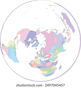 Weltkarte in WGS 1984 Nordpol Lambert Azimuthal Equal-Area (LAEA) Europa Projektion