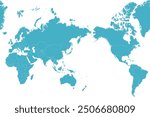 World map in WGS 1984 Pacific Disaster Center (PDC) Mercator projection