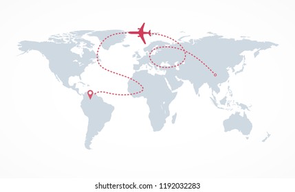 World Map Perspective Showing Location Country Stock Vector (Royalty ...